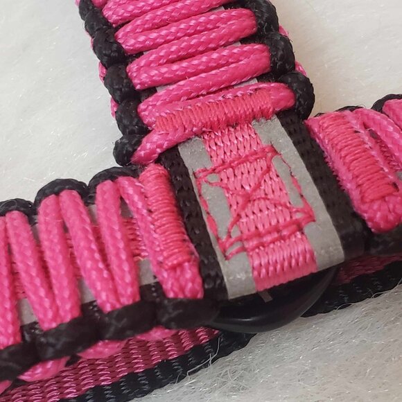 NEW! Small KONG *On the Go* Pink Black Adjustable Braided Reflective Dog Harness - Picture 2 of 10